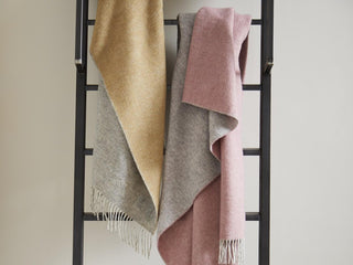 Dartmoor Reversible Pure New Wool Throw - Desert Brown - LOOMSHIRE - 4