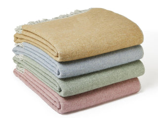 Dartmoor Reversible Pure New Wool Throw - Ice Green - LOOMSHIRE - 5