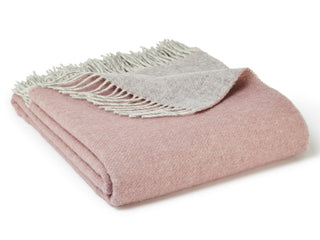 Dartmoor Reversible Pure New Wool Throw - Sunken Pink - LOOMSHIRE - 1
