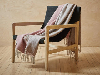 Dartmoor Reversible Pure New Wool Throw - Sunken Pink - LOOMSHIRE - 3