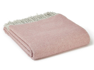 Dartmoor Reversible Pure New Wool Throw - Sunken Pink - LOOMSHIRE - 2