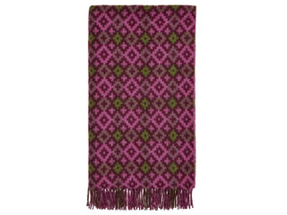 Dartmouth Shetland Pure New Wool Throw - Burgundy/Pink - LOOMSHIRE - 1