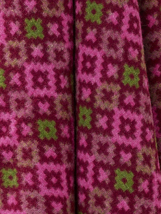 Dartmouth Shetland Pure New Wool Throw - Burgundy/Pink - LOOMSHIRE - 4