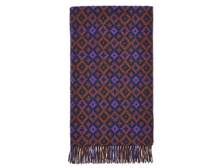 Dartmouth Shetland Pure New Wool Throw - Rust/Purple - LOOMSHIRE - 1