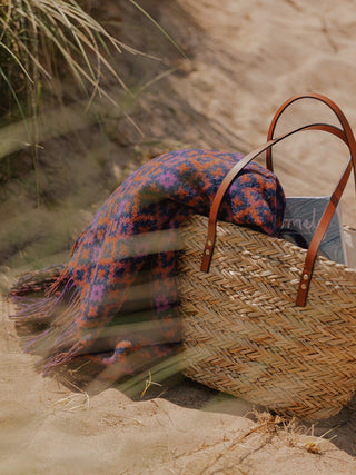 Dartmouth Shetland Pure New Wool Throw - Rust/Purple - LOOMSHIRE - 3