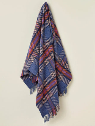 Dorset Shetland Pure New Wool Throw - Mid Blue - LOOMSHIRE - 2