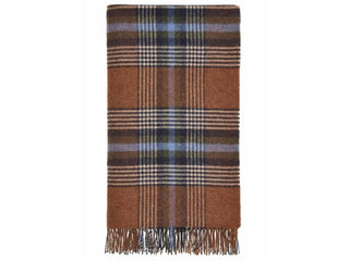 Dorset Shetland Pure New Wool Throw - Rust - LOOMSHIRE - 1