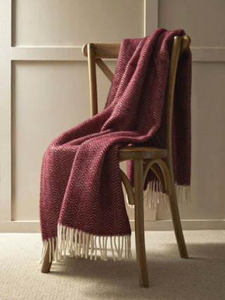 Dune Pure New Wool Throw - Beet - LOOMSHIRE - 2