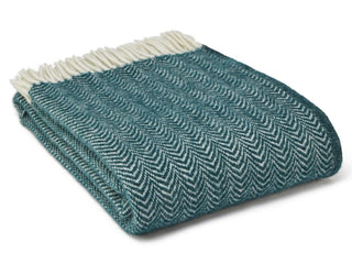 Dune Pure New Wool Throw - Emerald - LOOMSHIRE - 1