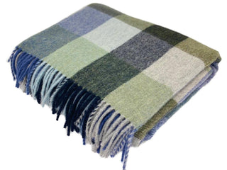 Dunira Merino Lambswool Throw - Topaz - LOOMSHIRE - 1