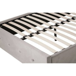 Edison Grey Velvet Ottoman Double Bed - LOOMSHIRE - 7