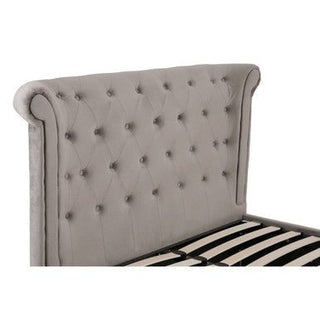 Edison Grey Velvet Ottoman Double Bed - LOOMSHIRE - 6