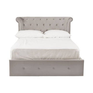 Edison Grey Velvet Ottoman Double Bed - LOOMSHIRE - 9