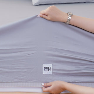 Ella Cotton - Dove Grey Fitted Sheet - LOOMSHIRE - 2