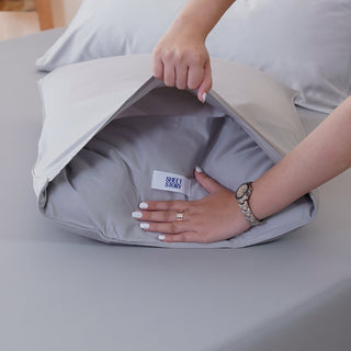 Ella Cotton - Dove Grey Pillowcases Pair - LOOMSHIRE - 4