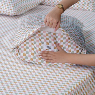 Ella Cotton - Gems Checkerboard Pillowcases Pair - LOOMSHIRE - 3