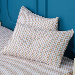 Ella Cotton - Gems Checkerboard Pillowcases Pair - LOOMSHIRE - 1