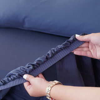 Ella Cotton - Midnight Blue Fitted Sheet - LOOMSHIRE - 3