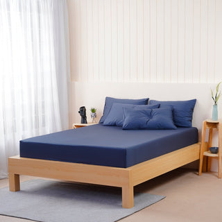 Ella Cotton - Midnight Blue Fitted Sheet - LOOMSHIRE - 1