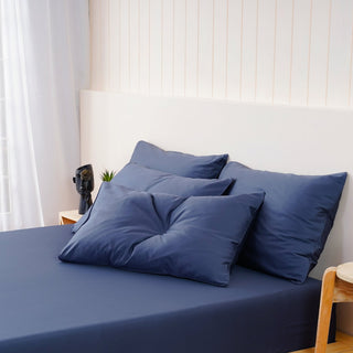 Ella Cotton - Midnight Blue Pillowcases Pair - LOOMSHIRE - 4