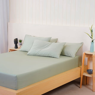 Ella Cotton - Sage Green Fitted Sheet - LOOMSHIRE - 5