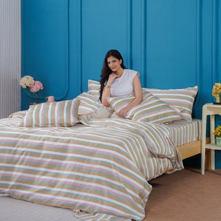 Ella Cotton - Serene Stripe Duvet Cover - LOOMSHIRE - 3