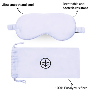 Essential Silk Sleep Eye Mask in Sky Blue (Eucalyptus Silk) - LOOMSHIRE - 2
