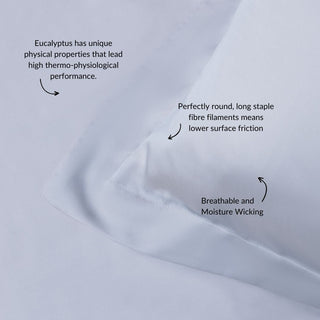 Eucalyptus Silk Pillowcase Pair in Sky Blue (Best Seller) - LOOMSHIRE - 9