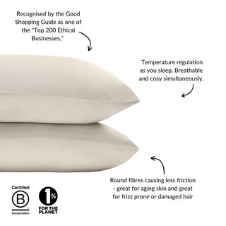 Eucalyptus Silk Pillowcase Pair in Wheat (Best Seller) - LOOMSHIRE - 4