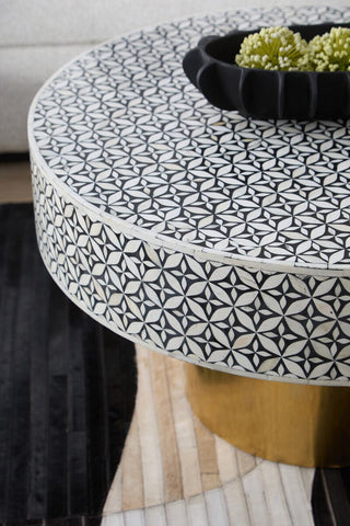 Fusion Round Coffee Table With Gold Base - LOOMSHIRE - 5