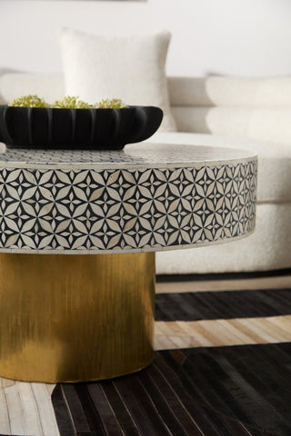 Fusion Round Coffee Table With Gold Base - LOOMSHIRE - 6