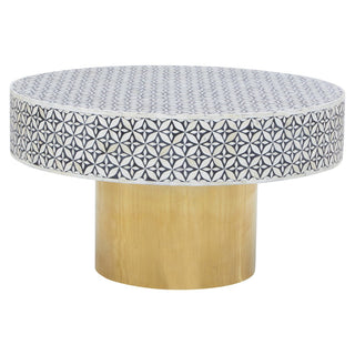 Fusion Round Coffee Table With Gold Base - LOOMSHIRE - 3