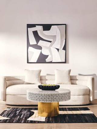 Fusion Round Coffee Table With Gold Base - LOOMSHIRE - 4