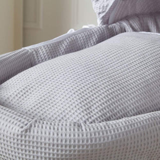 Grey Waffle Moses Basket Bedding Set - LOOMSHIRE - 1