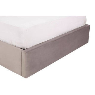 Hannah Grey Velvet Ottoman Bed Double - LOOMSHIRE - 6