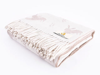 Hare Merino Lambswool Throw - Fawn - LOOMSHIRE - 3