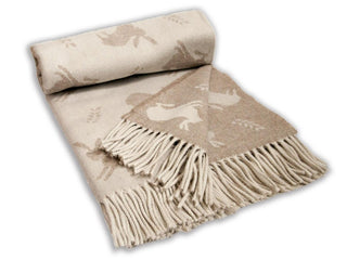 Hare Merino Lambswool Throw - Fawn - LOOMSHIRE - 5