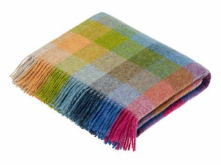 Harlequin Check Pure New Wool Throw - Tutti Frutti - LOOMSHIRE - 1
