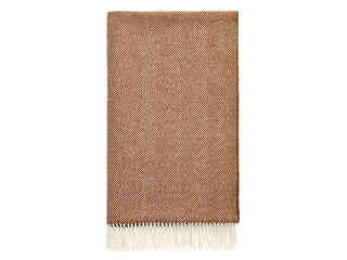 Herringbone Merino Lambswool Throw - Rust - LOOMSHIRE - 1