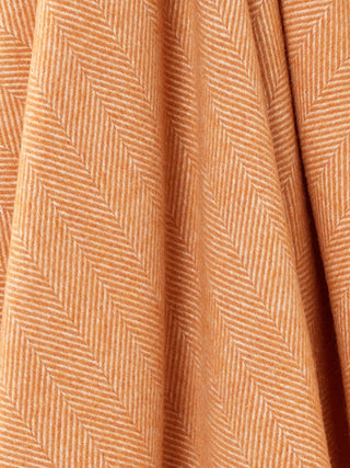Herringbone Merino Lambswool Throw - Saffron - LOOMSHIRE - 3