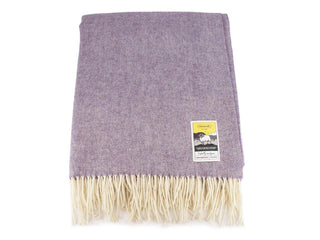 Herringbone Pure New Wool Blanket - Heather - LOOMSHIRE - 1
