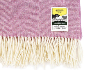 Herringbone Pure New Wool Blanket - Pink - LOOMSHIRE - 3