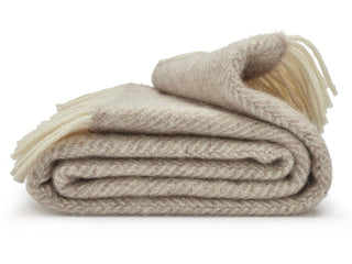 Herringbone Pure New Wool Throw - Hazel - LOOMSHIRE - 2