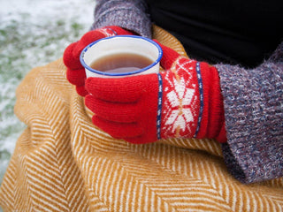 Herringbone Pure New Wool Throw - Mustard - LOOMSHIRE - 10