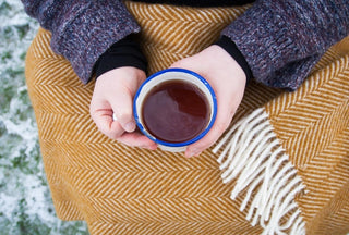 Herringbone Pure New Wool Throw - Mustard - LOOMSHIRE - 7