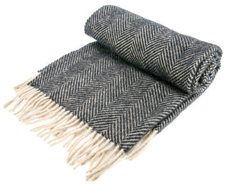Herringbone Pure New Wool Throw - Vintage - LOOMSHIRE - 6