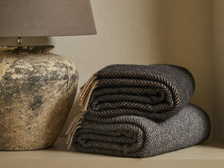Herringbone Pure New Wool Throw - Vintage - LOOMSHIRE - 2