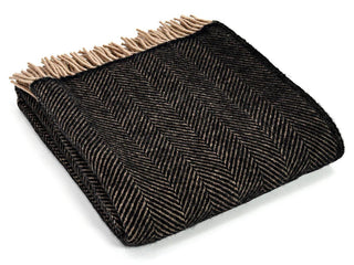 Herringbone Pure New Wool Throw - Vintage - LOOMSHIRE - 1