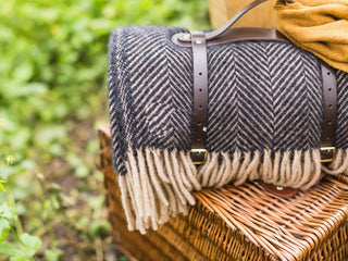 Herringbone Pure New Wool Throw - Vintage - LOOMSHIRE - 5