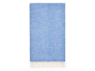 Herringbone Shetland Pure New Wool Throw - Peacock - LOOMSHIRE - 1